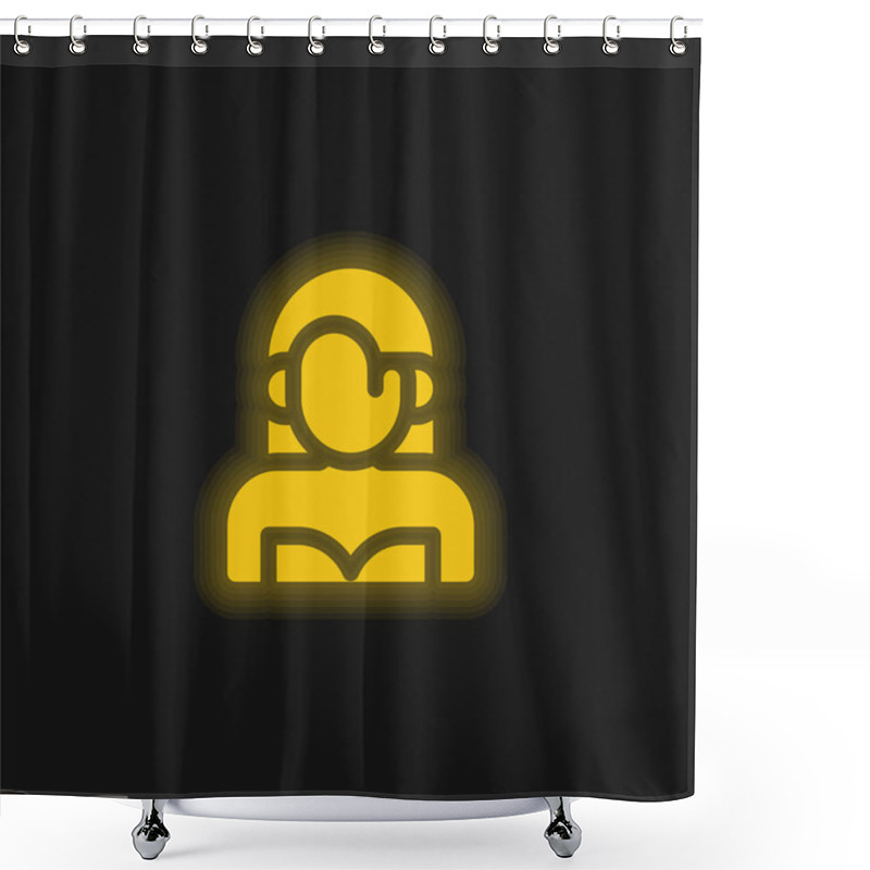 Personality  Actress Yellow Glowing Neon Icon Shower Curtains