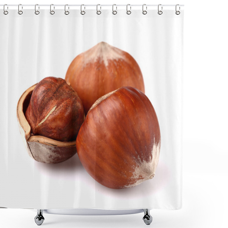 Personality  Hazelnuts In Closeup Shower Curtains