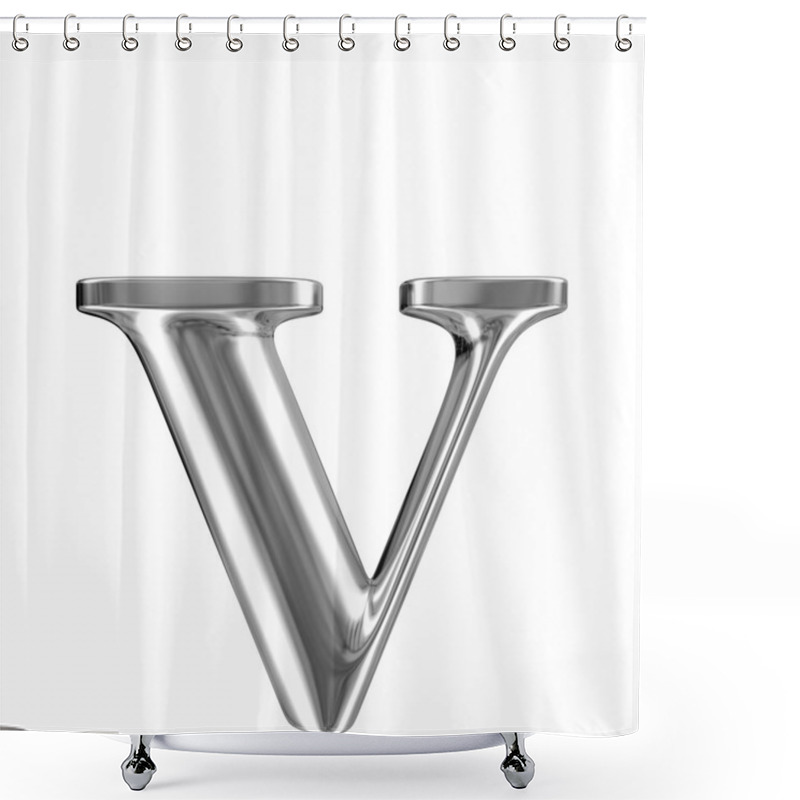 Personality  Aluminium Font Lorewcase Letter V Shower Curtains