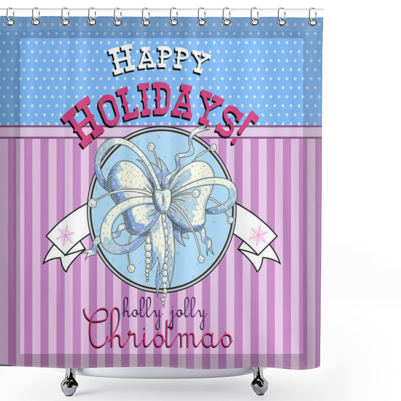 Personality  Design Christmas Card Shower Curtains