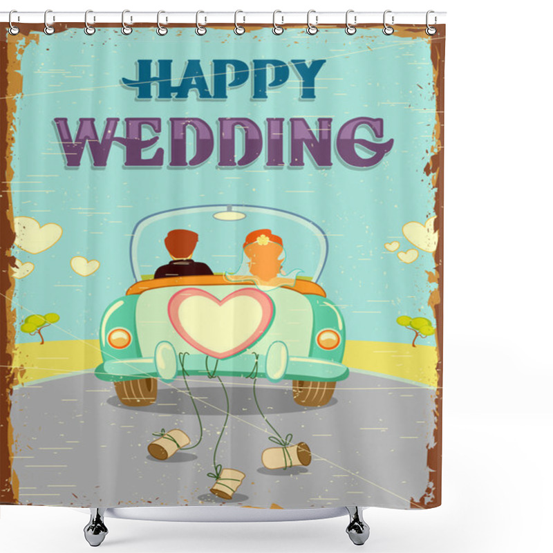 Personality  Just Married Couple Shower Curtains