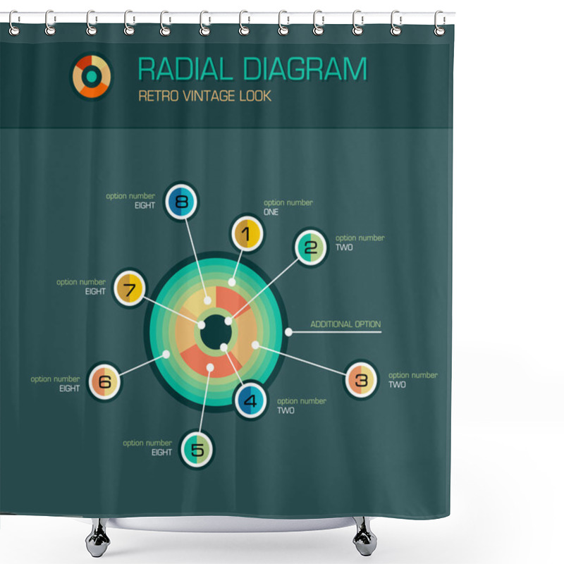 Personality  Round Radial Diagram With Beam Pointers Infographic Template Shower Curtains