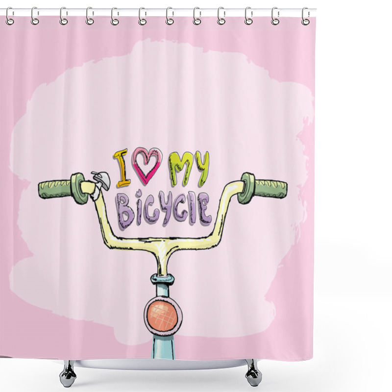 Personality  I Love My Bicycle Concept Design. Shower Curtains