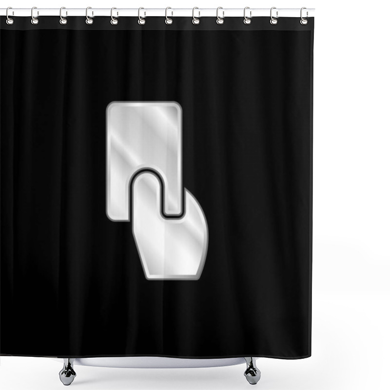 Personality  Amonestation Silver Plated Metallic Icon Shower Curtains