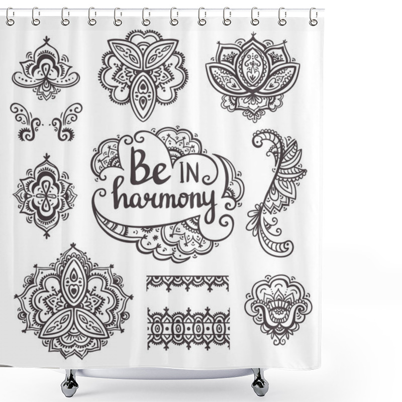 Personality  Ornamental Boho Style Elements Shower Curtains