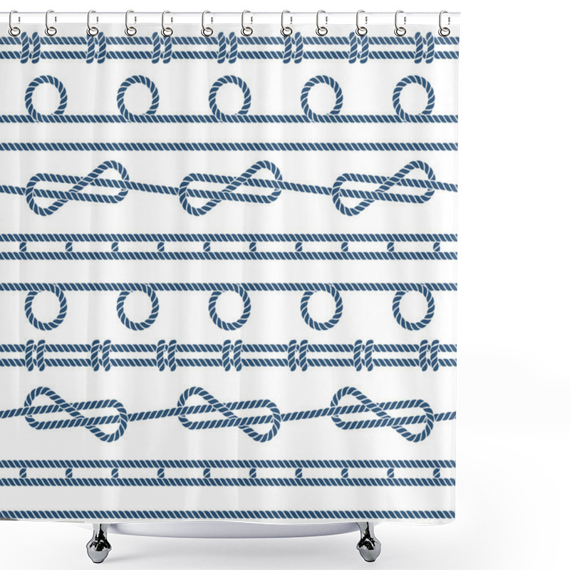 Personality  Marine Rope Knot Seamless Vector Pattern Shower Curtains