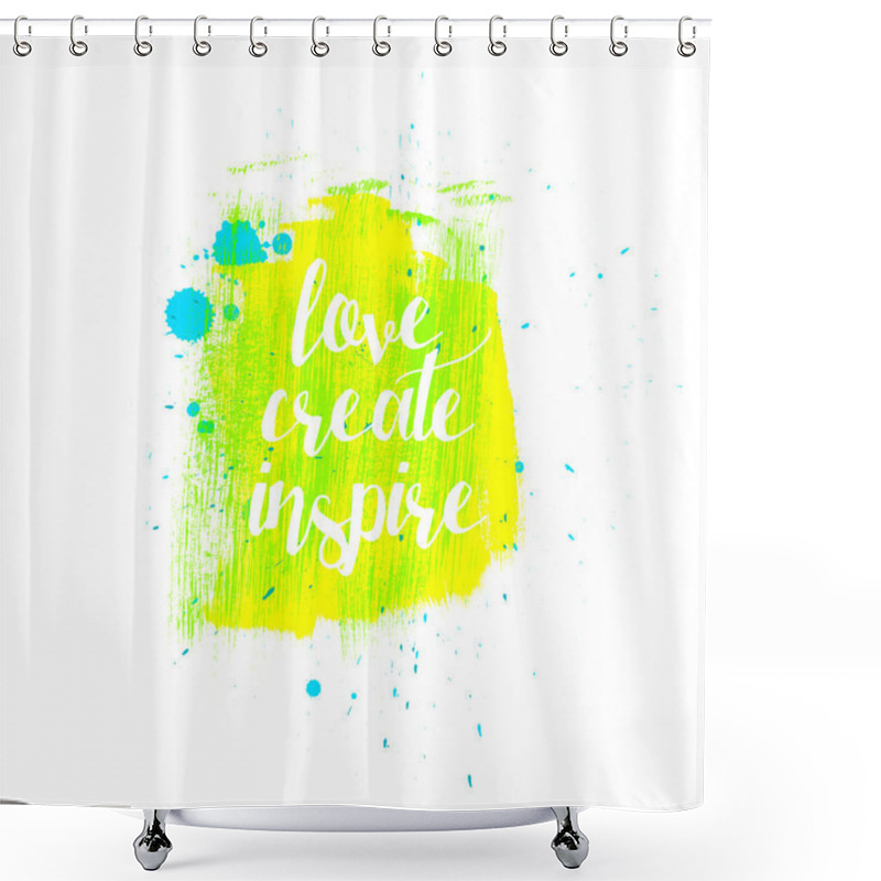 Personality  Love Create Inspire Typography Shower Curtains