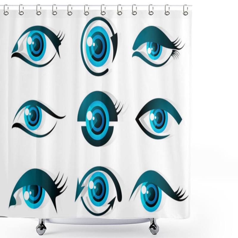 Personality  Set Of Eye Shower Curtains