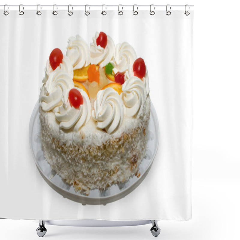 Personality  Cake With Fruits Shower Curtains