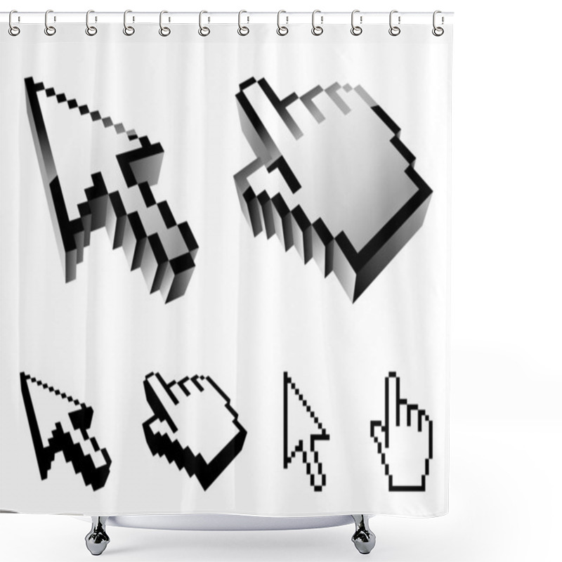 Personality  Vector Cursors. Shower Curtains