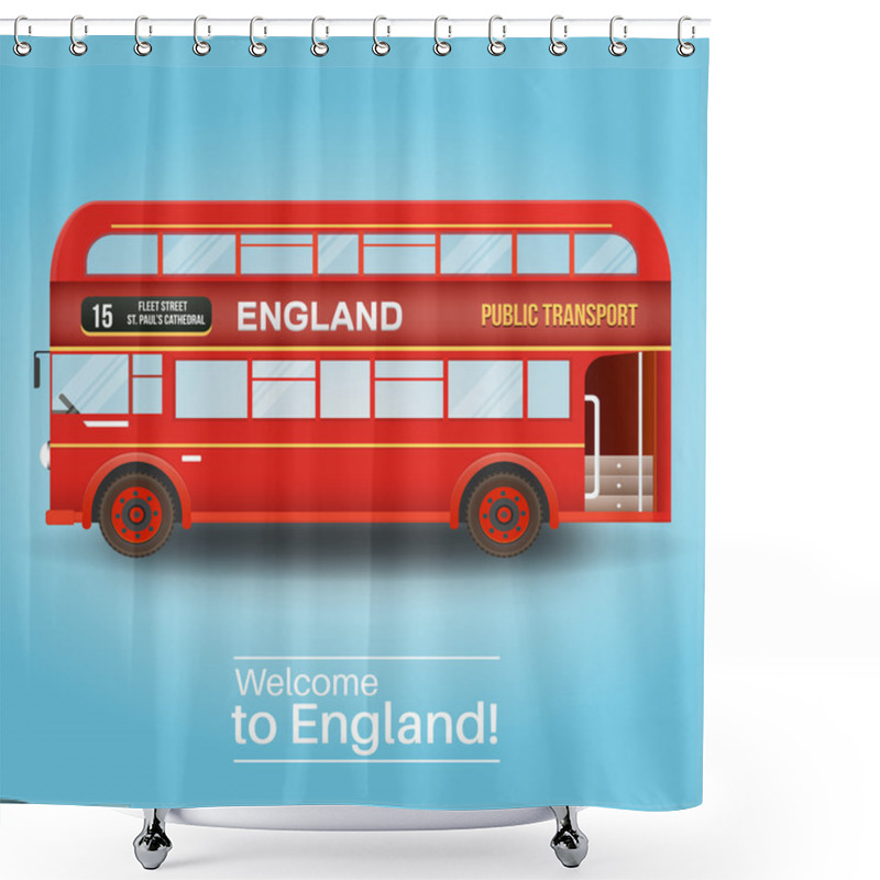 Personality  Double Decker Bus Shower Curtains