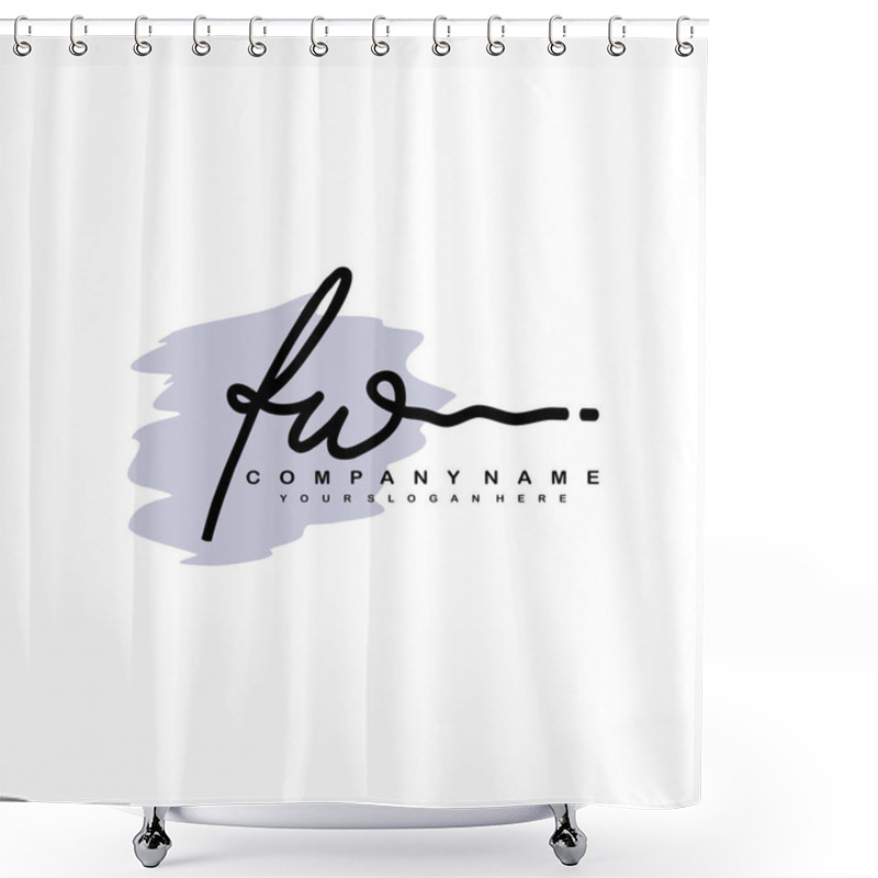 Personality  FW Initial Monogram Handwritten Signature Logo Shower Curtains