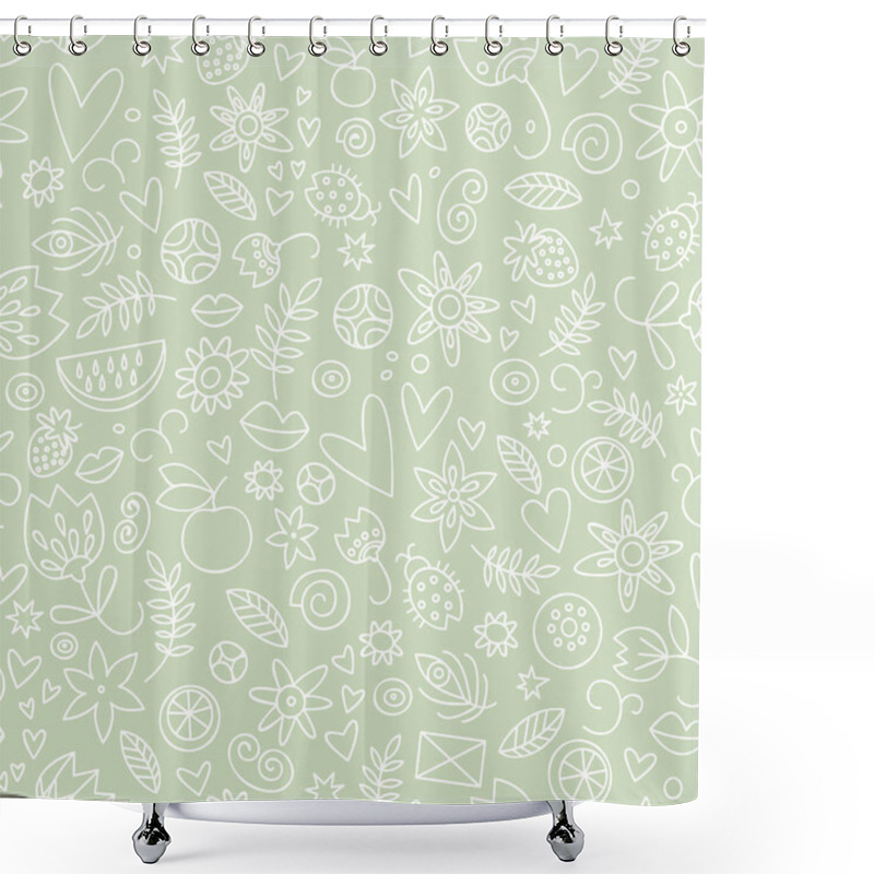 Personality  Seamless Pastel Love Pattern Shower Curtains