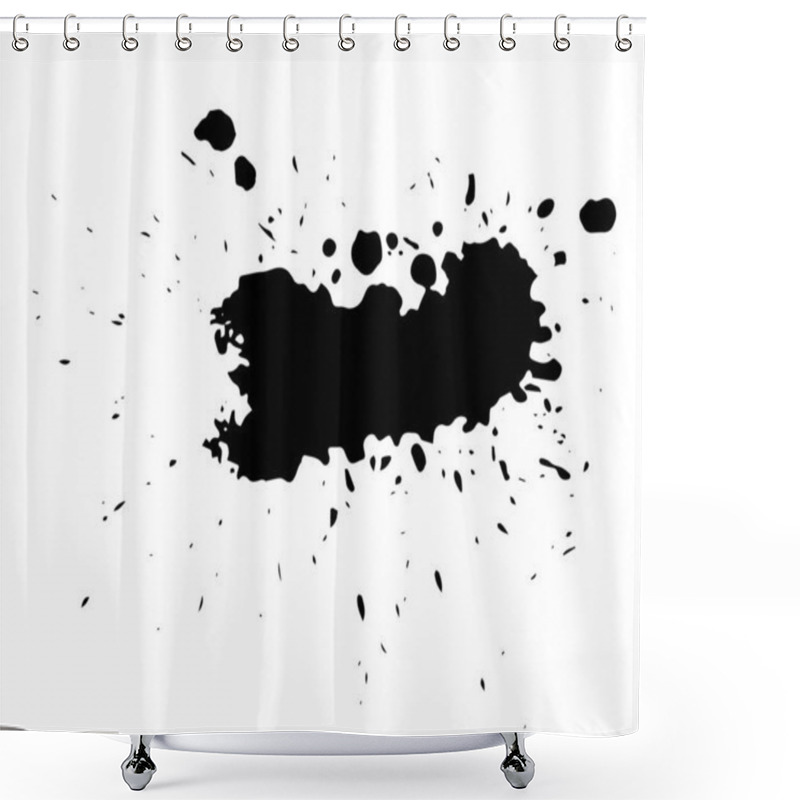 Personality  Paint Stains Black Blotch Background. Grunge Design Element. Brush Strokes. Vector Illustration Shower Curtains