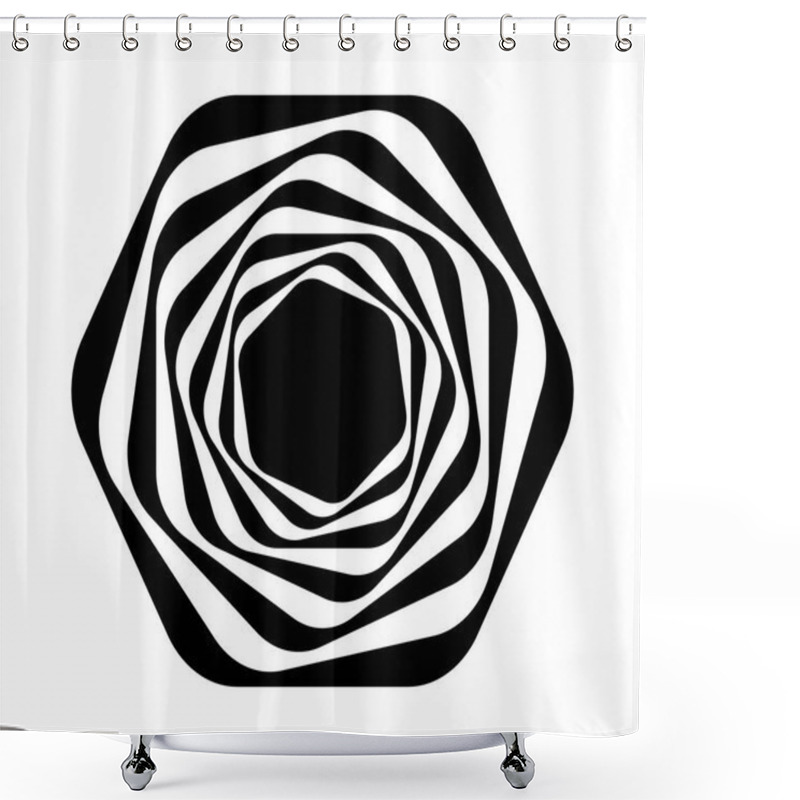 Personality  Abstract Circular Motif, Geometric Mandala In Black And White, Vector Illustration Shower Curtains