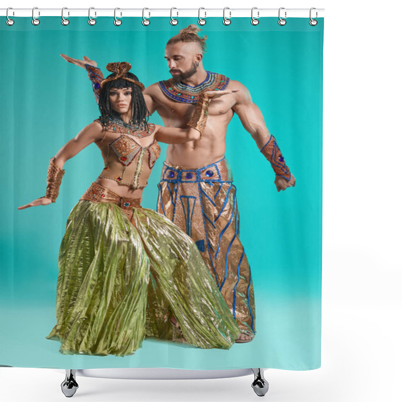 Personality  The Man, Woman In The Images Of Egyptian Pharaoh And Cleopatra Shower Curtains