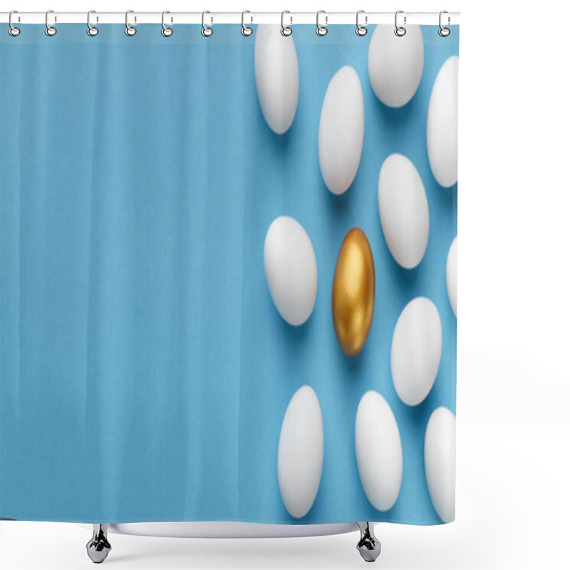 Personality  One Golden Egg In Crowd Of White Ones Shower Curtains