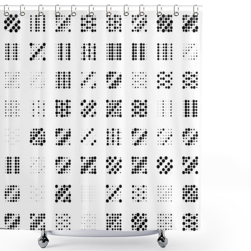 Personality  6x6 Circles Dots Variation Design. Dotted Speckles, Freckles. Circles Grid And Mesh Shower Curtains