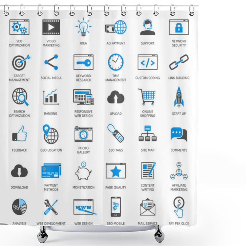 Personality  SEO Optimization Icons Shower Curtains