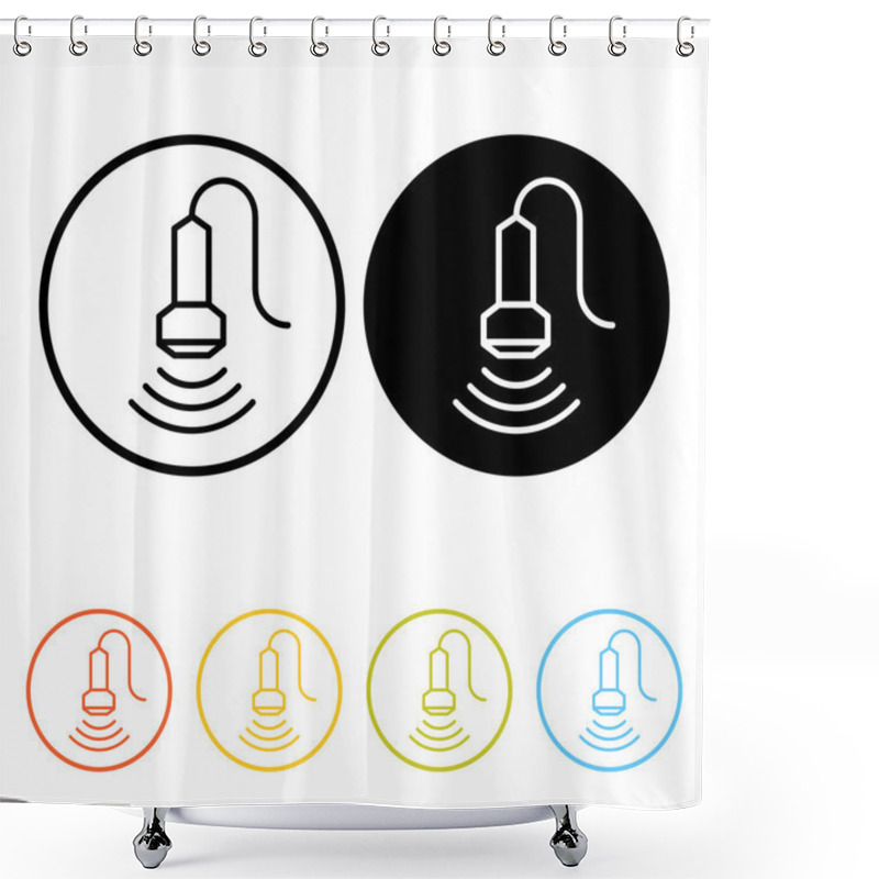 Personality  Ultrasound Icon Concept  Shower Curtains