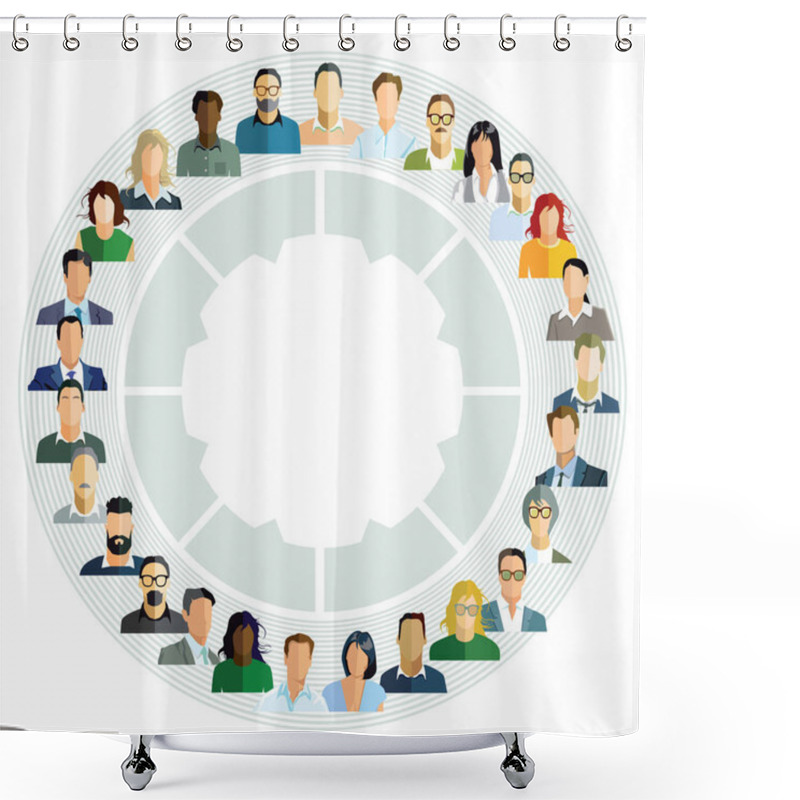 Personality  Employee Planning, Cooperation Report Shower Curtains