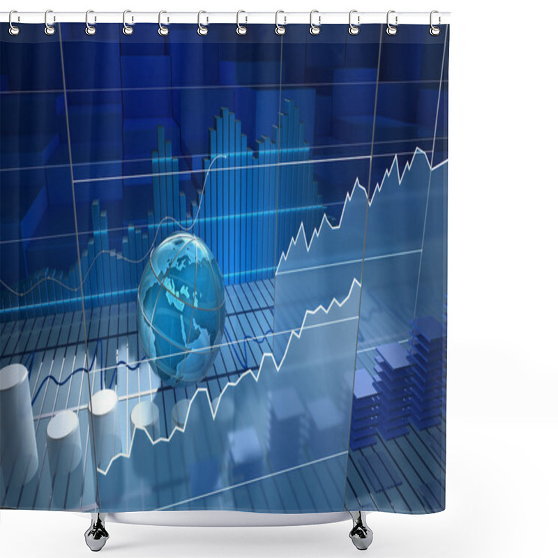 Personality  Stock Exchange Board, Abstract Background Shower Curtains