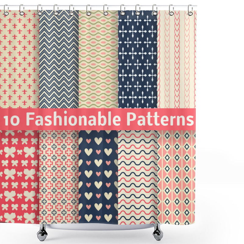 Personality  Fashionable Vector Seamless Patterns (tiling). Retro. Shower Curtains