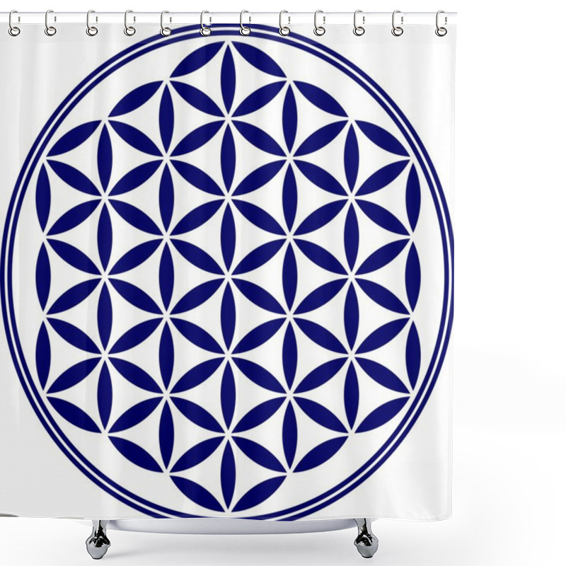 Personality  Flower Of Life - Sacred Geometry - Symbol Harmony And Balance Shower Curtains