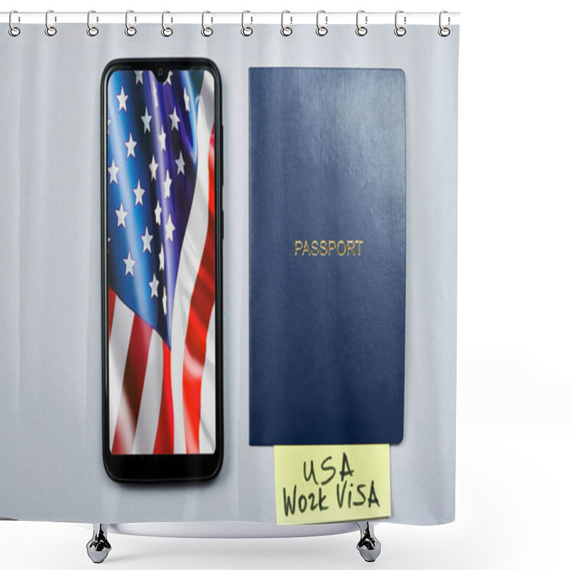 Personality  US Temporary Suspending Work Visa Shower Curtains