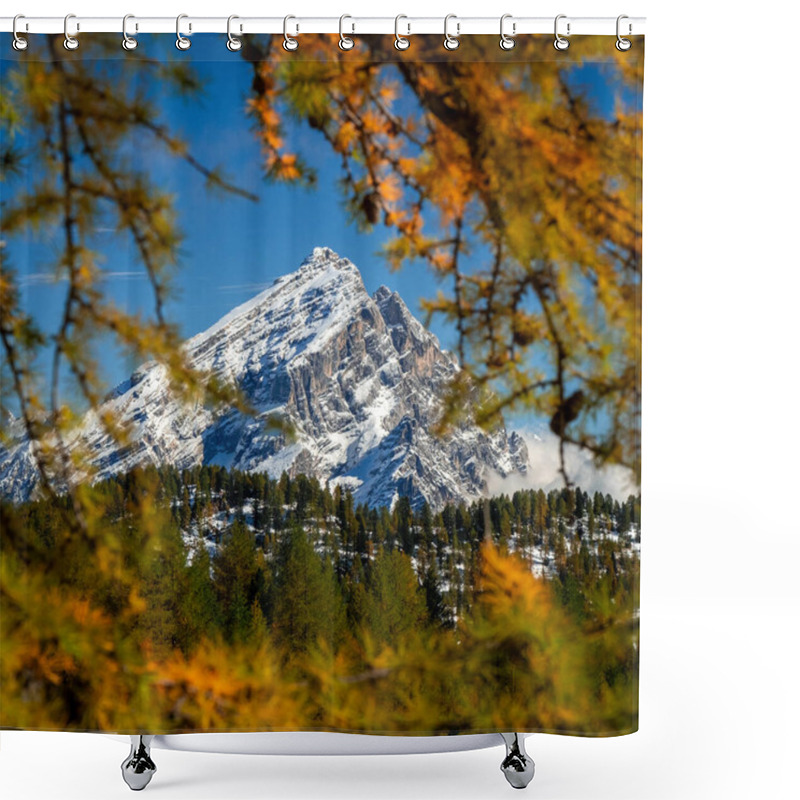 Personality  The Dolomites Come Alive With A Golden Glow, Show Casing Natures Finest Palette Shower Curtains