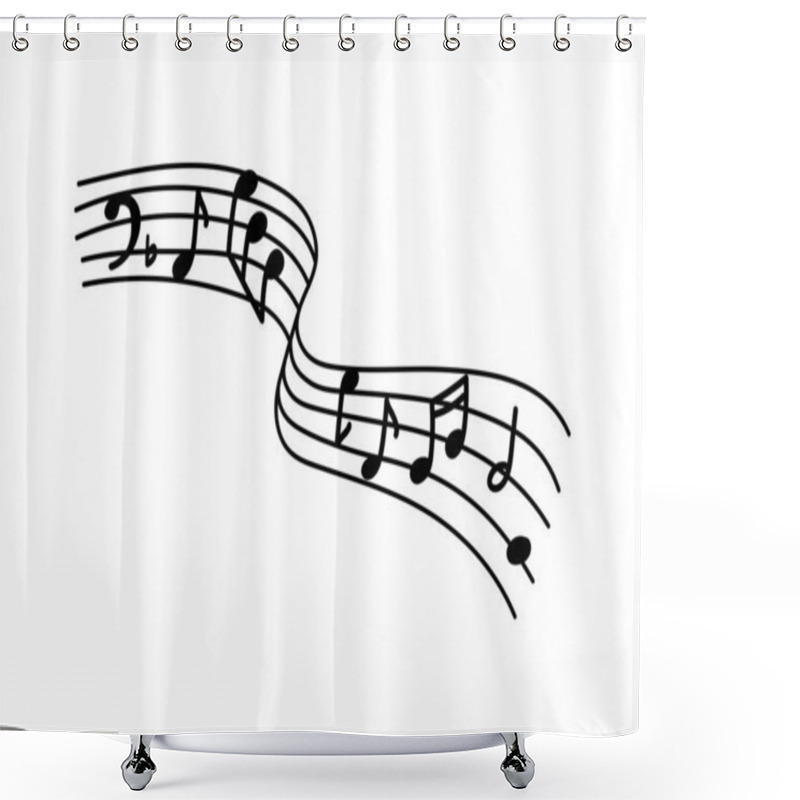 Personality  Music Note Icon Vector Illustration Graphic Design Shower Curtains