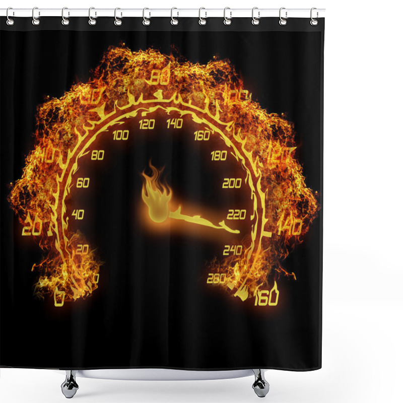 Personality  Burning Speedometer Shower Curtains