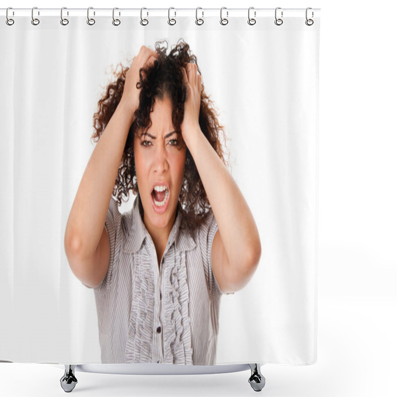 Personality  Frustrated Business Woman Shower Curtains