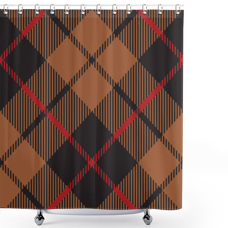 Personality  Abstract Tartan Seamless Pattern. Vector Illustration. Shower Curtains