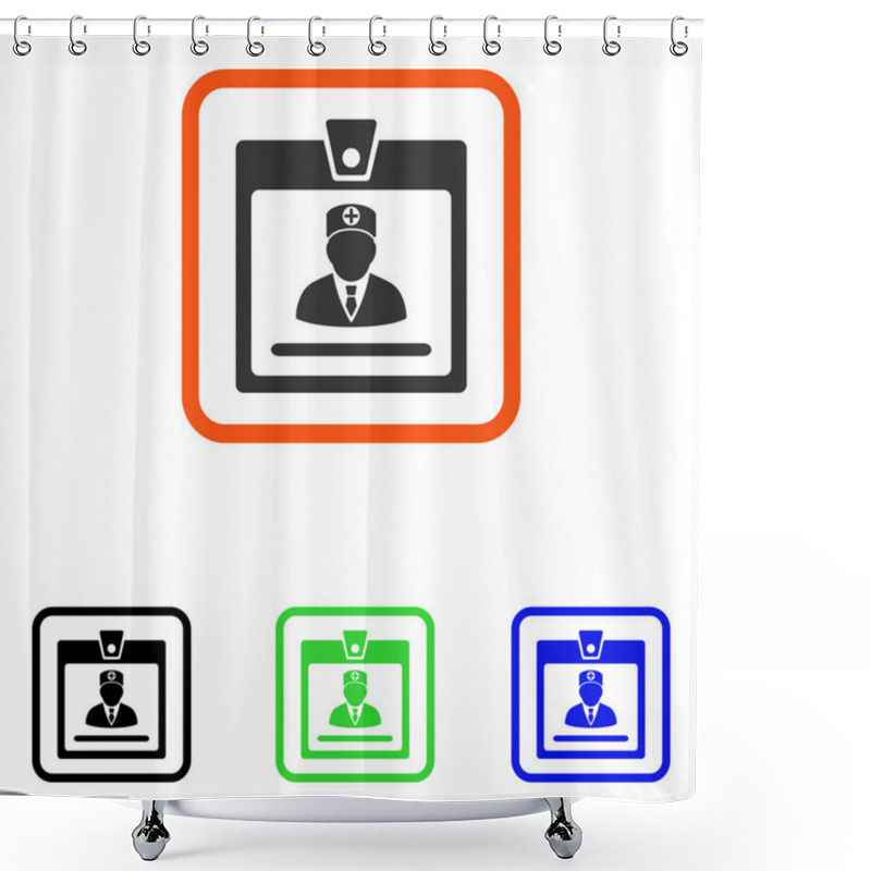 Personality  Doctor Badge Framed Icon Shower Curtains