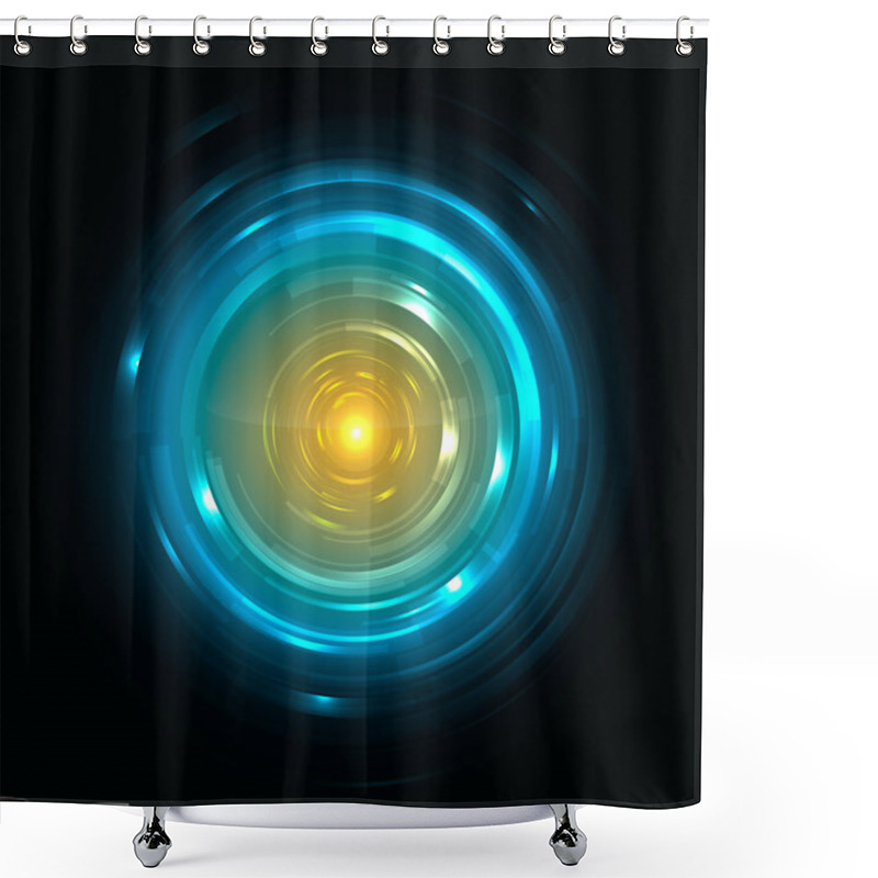 Personality  Abstract Tech Element Like A Lens. Shower Curtains