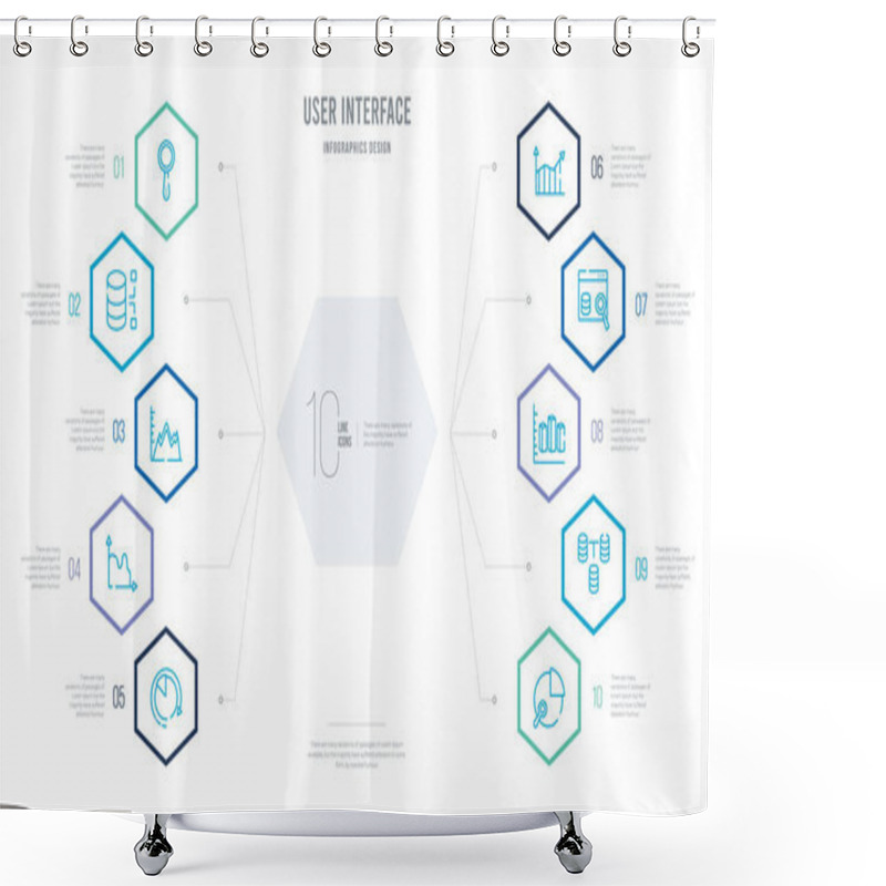 Personality  User Interface Concept Business Infographic Design With 10 Hexag Shower Curtains