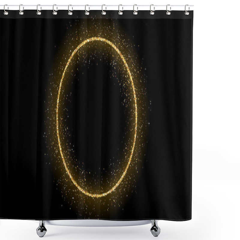 Personality  Golden Circle Frame With Glitter Shower Curtains