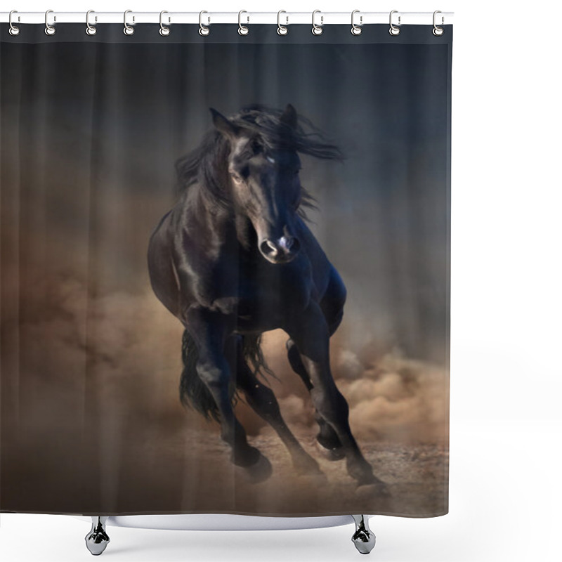 Personality  Black Stallion Horse Shower Curtains