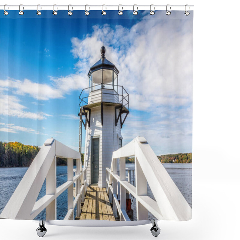 Personality  The Doubling Point Lighhouse, Kennebec River, Arrowsic, Maine Shower Curtains