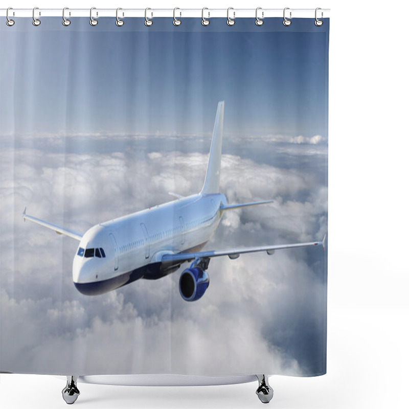 Personality  Airplane In The Sky - Passenger Airliner Shower Curtains