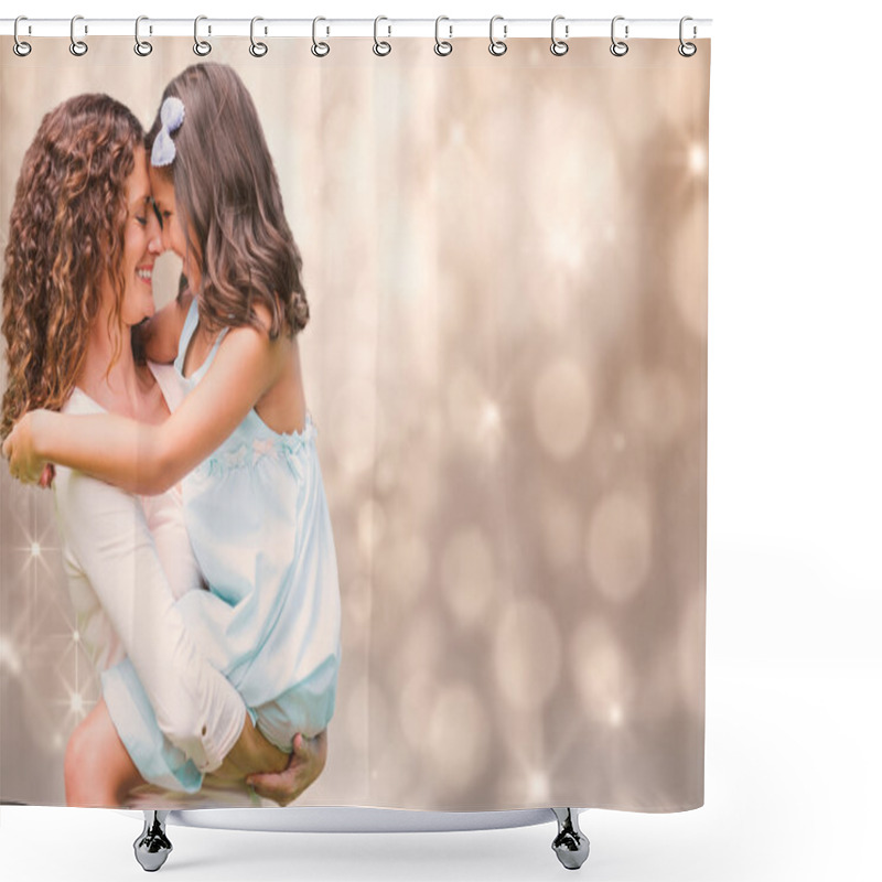 Personality  Mother And Daughter Hugging Shower Curtains