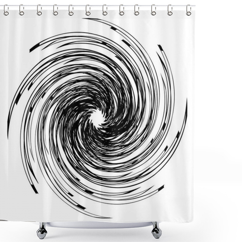 Personality  Geometric Radial Element Isolated On White Background Shower Curtains