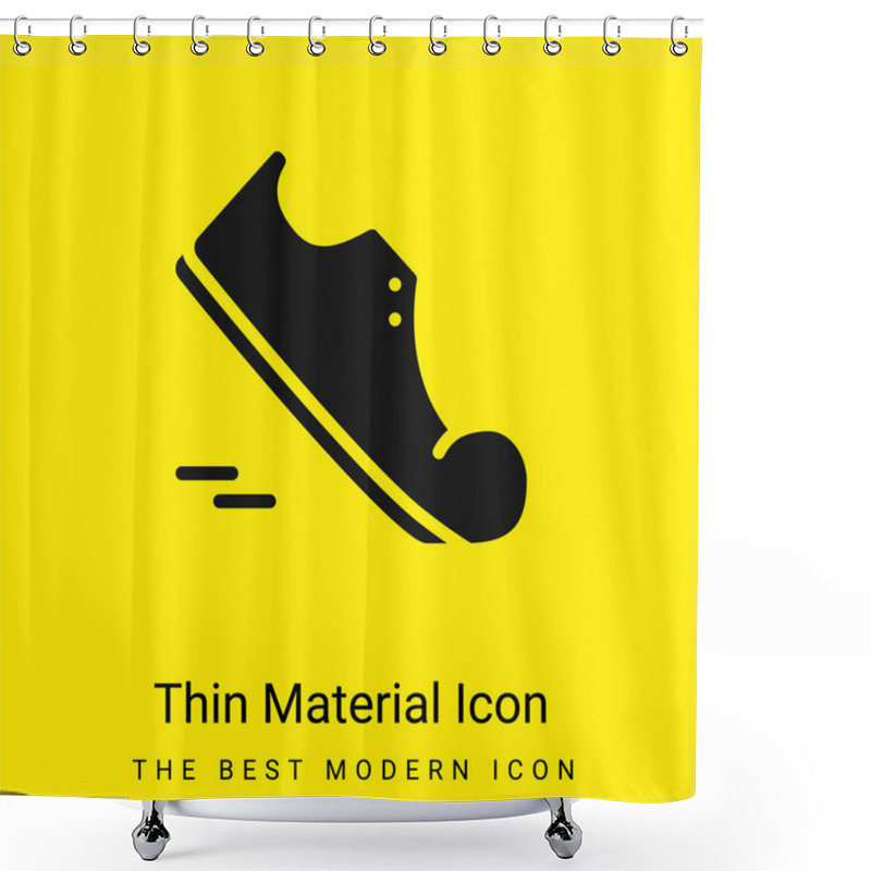 Personality  Agility Minimal Bright Yellow Material Icon Shower Curtains