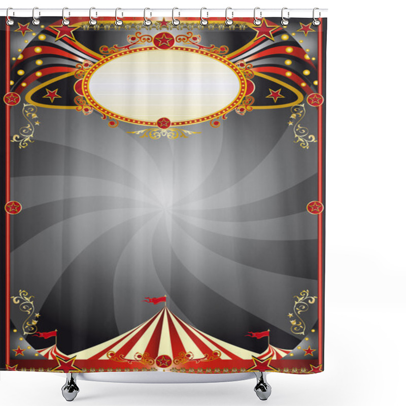 Personality  Circus Black Background Shower Curtains