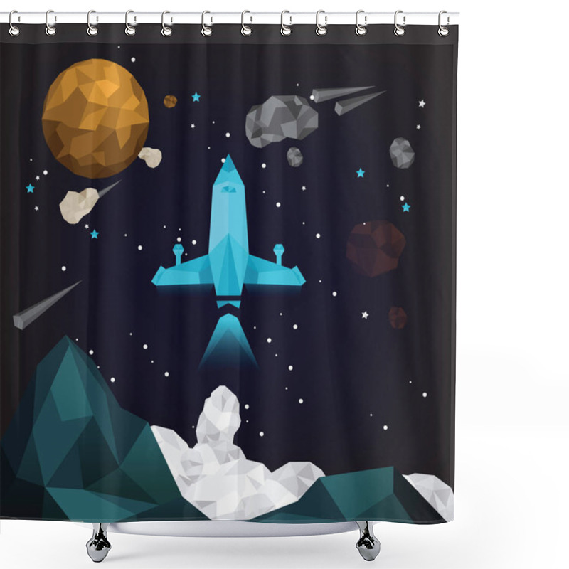 Personality  Spacecraft In Outer Space Shower Curtains