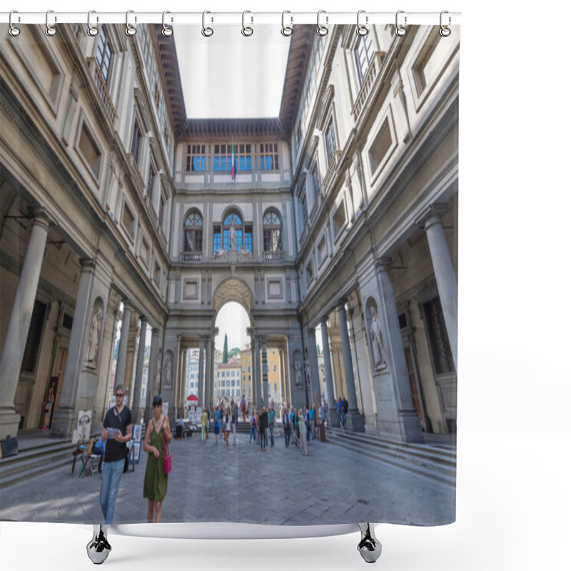 Personality  People In Front Of Uffizi  Gallery. Shower Curtains