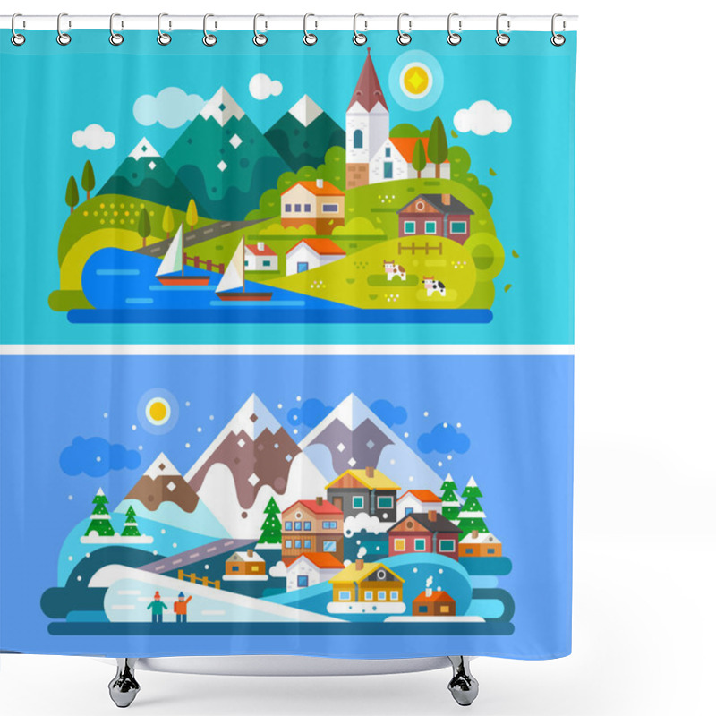 Personality  Nice Alps Landscapes. Shower Curtains