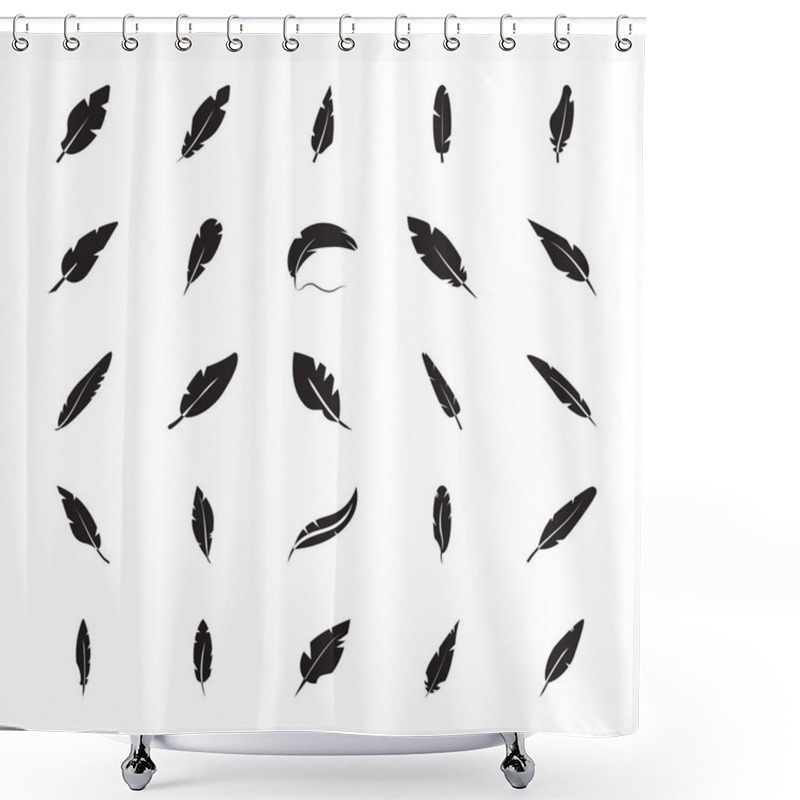 Personality  Plume Glyph Icon Set Shower Curtains