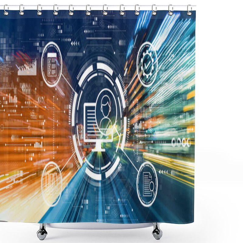 Personality  Document Management System Concept With High Speed Motion Blur Shower Curtains